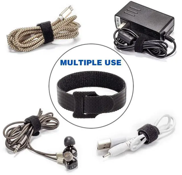 Alt view image 6 of 7 - Cable Ties Reusable, 6 Inch Black Cord Management Straps