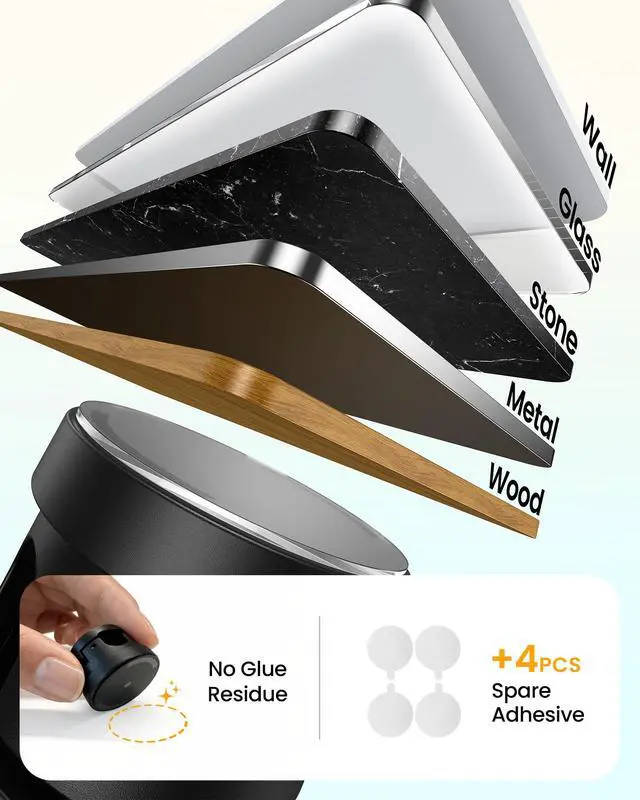 Alt view image 6 of 7 - 6 Pack Snap-Lock Cable Clips, 360° Rotatable Cord Holder for Desk