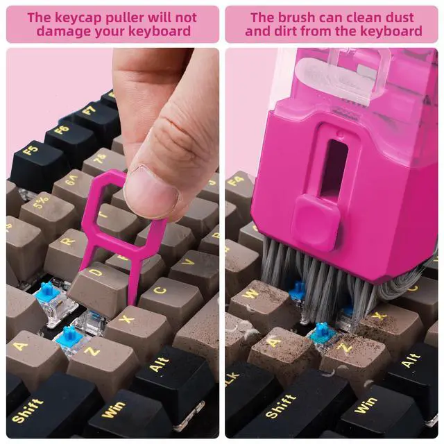 Alt view image 4 of 7 - Keyboard Cleaner & Laptop Cleaning Kit, All-in-1 for Computer PC, HotPink