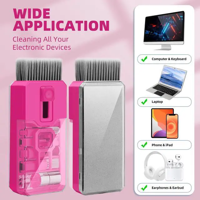 Alt view image 5 of 7 - Keyboard Cleaner & Laptop Cleaning Kit, All-in-1 for Computer PC, HotPink