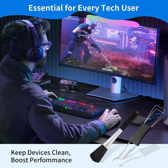 Alt view image 5 of 7 - 6PCS Keyboard Cleaning Kit with Keycap Puller & Switch Puller, Mini Anti-Static Dust Brush for Computer Motherboard Camera Small Space, Stainless Steel Key Remover for Mechanical Keyboard