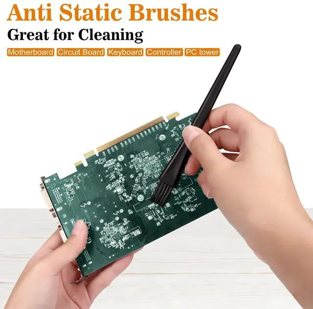 Alt view image 4 of 6 - Small Portable Nylon Anti Static Brushes Electronics Computer Keyboard Laptop Cleaning Brush Kit (Black, Set of 8)