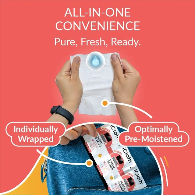 Alt view image 2 of 7 - iCloth 70% Isopropyl Alcohol Large Screen and Electronics Wipes, Lint-Free, Streak-Free, Fast-Drying, Removes Dust and Fingerprints (100 Wipes)