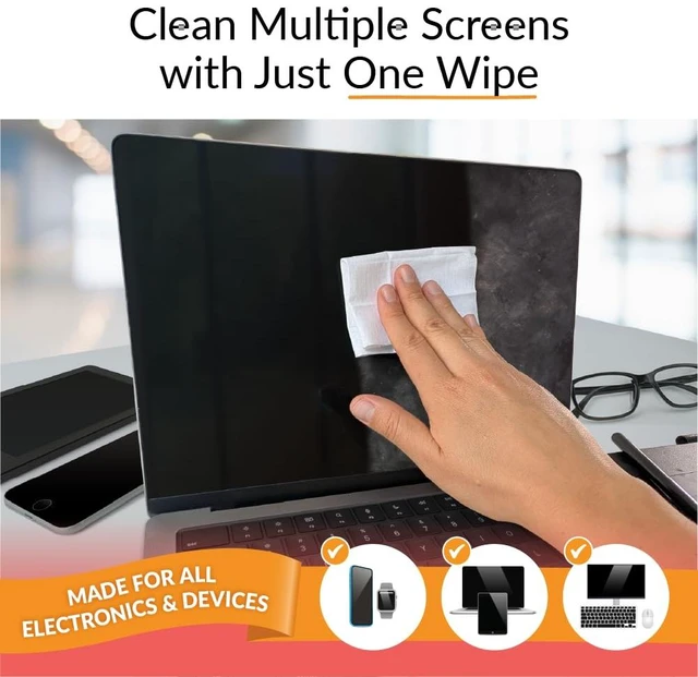 Alt view image 4 of 7 - iCloth 70% Isopropyl Alcohol Large Screen and Electronics Wipes, Lint-Free, Streak-Free, Fast-Drying, Removes Dust and Fingerprints (100 Wipes)