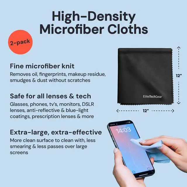 Alt view image 2 of 7 - Microfiber Cleaning Cloths with Eye Glasses Cleaner Spray