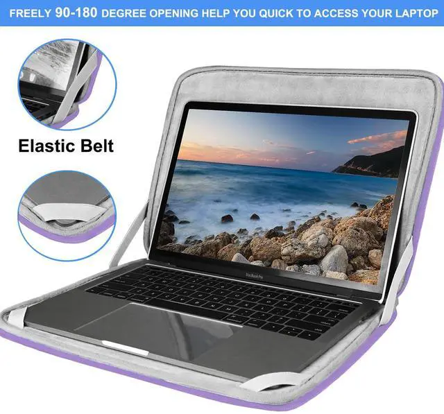 Alt view image 3 of 7 - 14 inch Laptop Case, Shockproof Protective Computer Sleeve Flip Cover Briefcase Carrying Bag Compatible with 14" HP, Lenovo, Asus, Acer, Notebook, Chromebook Computer, Light Purple