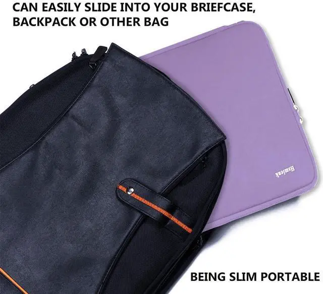 Alt view image 6 of 7 - 14 inch Laptop Case, Shockproof Protective Computer Sleeve Flip Cover Briefcase Carrying Bag Compatible with 14" HP, Lenovo, Asus, Acer, Notebook, Chromebook Computer, Light Purple