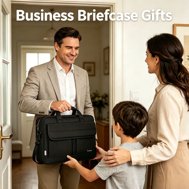 Alt view image 3 of 7 - Laptop Bag 15.6 Inch, Business Briefcase Gifts for Men Women, Black | Water Resistant, Messenger Shoulder Bag with Strap, Carry On Premium Attache Case for Notebook/Computer, for Office Work