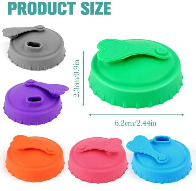 Alt view image 3 of 6 - 6-Pack Reusable Silicone Soda Can Lids - Multicolor Sealing Toppers for Beer & Beverage Cans