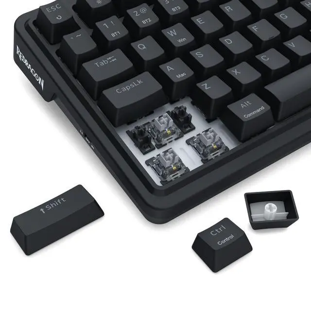 Alt view image 4 of 7 - K719 Wireless Gasket Gaming Keyboard w/Hype Screen & Knob, 95 Keys Mechanical Keyboard, Easy-Control 1.14 TFT Info Display, 5-Layer Noise Dampening, Custom Linear Switch, Essential Black