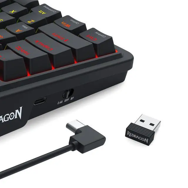 Alt view image 6 of 7 - K719 Wireless Gasket Gaming Keyboard w/Hype Screen & Knob, 95 Keys Mechanical Keyboard, Easy-Control 1.14 TFT Info Display, 5-Layer Noise Dampening, Custom Linear Switch, Essential Black