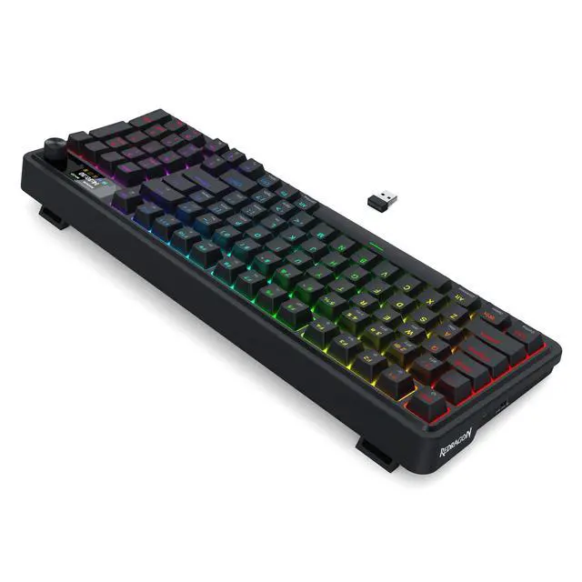 Alt view image 7 of 7 - K719 Wireless Gasket Gaming Keyboard w/Hype Screen & Knob, 95 Keys Mechanical Keyboard, Easy-Control 1.14 TFT Info Display, 5-Layer Noise Dampening, Custom Linear Switch, Essential Black
