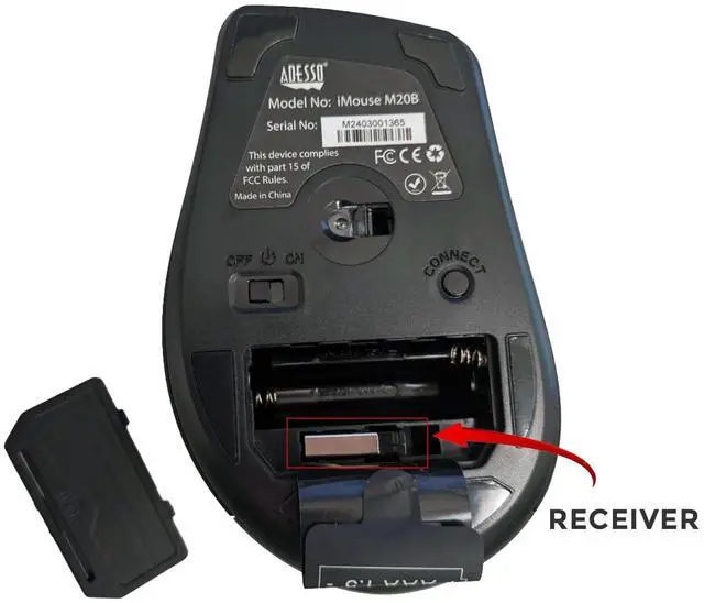 Alt view image 4 of 7 - iMouse M20B - Wireless Ergonomic Optical Mouse, Black