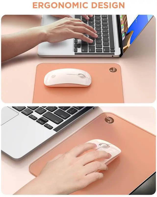Alt view image 3 of 6 - Bluetooth Wireless Mouse - (BT5.1+USB) Slim Dual Mode Computer Mice with Quiet Click, Low Power, and 1600 DPI, Portable Cordless Mouse for MacBook, Laptop, iPad Pro/Air, Tablet (Pink)