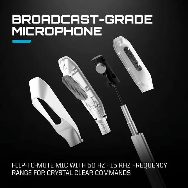 Alt view image 4 of 7 - R5 Spear PRO HS Wired Gaming Headset Officially Licensed for PlayStation, PS5, PS4, PC - 40mm Graphene Drivers, Tempest 3D Audio, Flip-to-Mute Mic, Memory Foam Cushions, 3.5mm -White