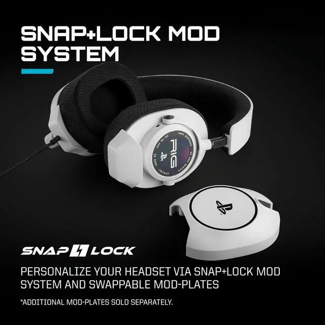 Alt view image 5 of 7 - R5 Spear PRO HS Wired Gaming Headset Officially Licensed for PlayStation, PS5, PS4, PC - 40mm Graphene Drivers, Tempest 3D Audio, Flip-to-Mute Mic, Memory Foam Cushions, 3.5mm -White