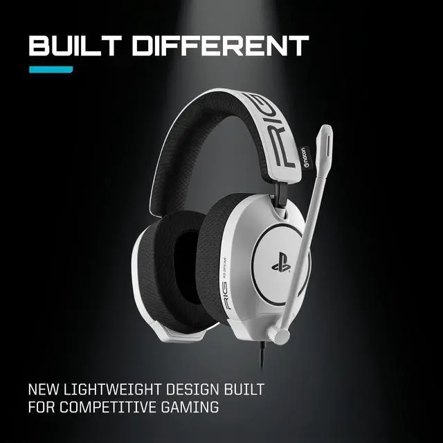 Alt view image 6 of 7 - R5 Spear PRO HS Wired Gaming Headset Officially Licensed for PlayStation, PS5, PS4, PC - 40mm Graphene Drivers, Tempest 3D Audio, Flip-to-Mute Mic, Memory Foam Cushions, 3.5mm -White