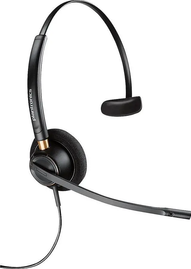 Alt view image 3 of 3 - Plantronics HW510 EncorePro Noise Cancelling Over Head Monaural Headset, Black