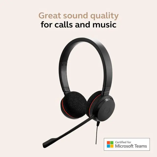 Alt view image 3 of 6 - Evolve 20 Wired Headset (2025 Edition) - Dual-Ear Set for Office and Work from Home - Call Control - Certified for MS Teams - USB-C/A Connectivity - Black