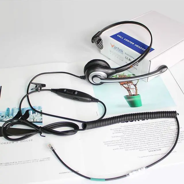 Alt view image 6 of 7 - Corded Telephone Headset Mono w/Noise Canceling Mic for ShoreTel Plantronics Polycom Zultys Toshiba NEC Aspire Dterm Nortel Norstar Meridian Siemens ROLM Packet8 Landline Deskphones(F600S2)