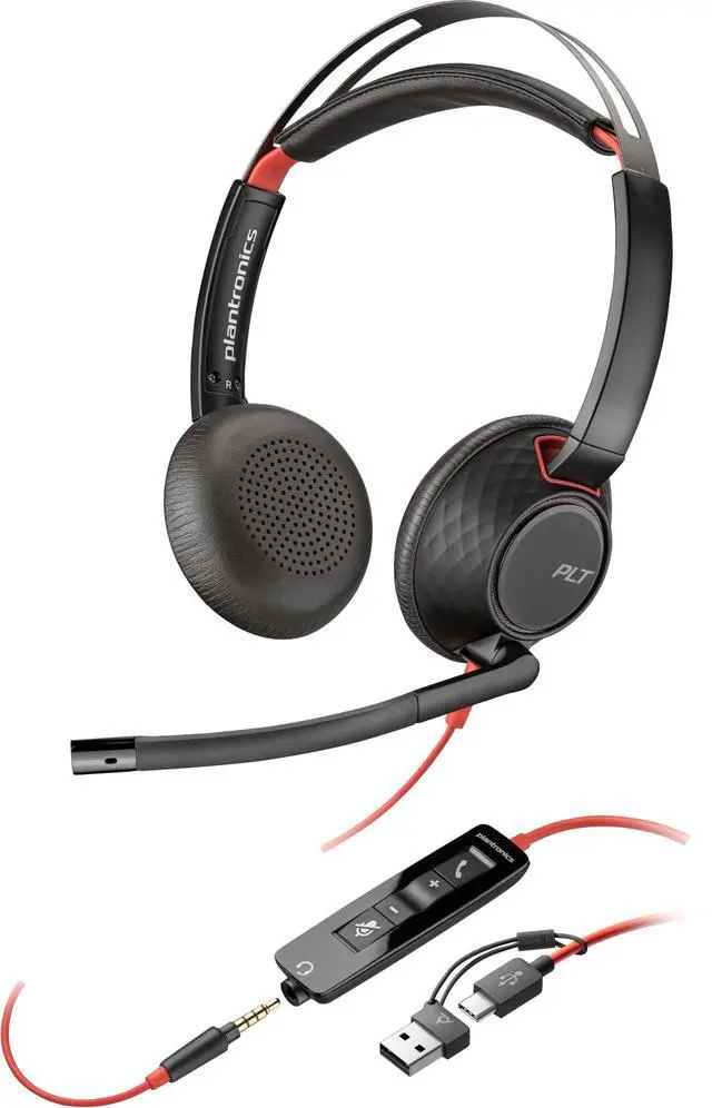 Main image of Poly Blackwire 5220 Stereo USB-C Headset + 3.5mm Plug + USB-C/A Adapter