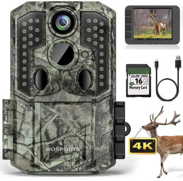 Main image of Trail Camera(Non-Cellular Non-WiFi) 56MP 4K 0.2S Trigger Motion Activated,Game Camera with No-Glow Night Vision 2.0''LCD 120°Wide for Outdoor Scouting Wildlife Monitoring Home Security