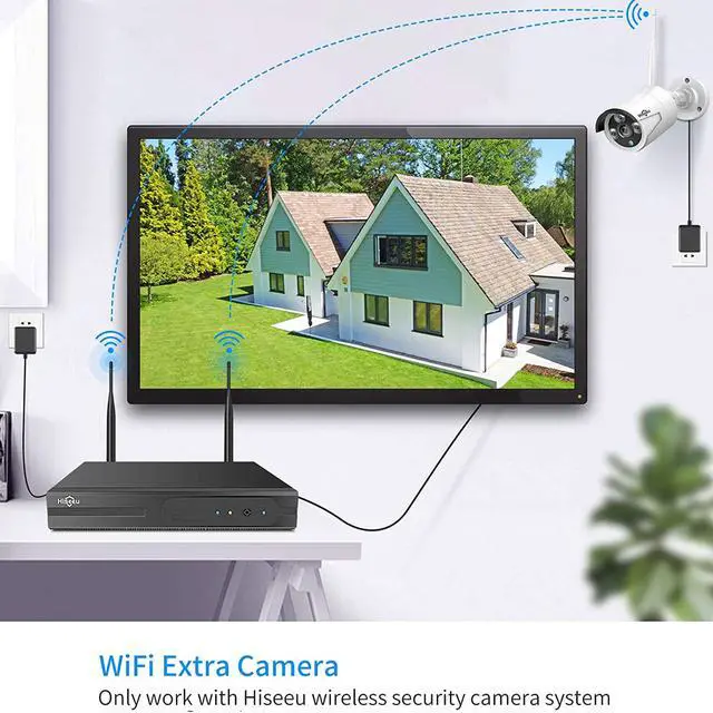 Alt view image 2 of 6 - Camera Add on 3MP Outdoor Wireless Security Camera, Waterproof Outdoor Indoor 3.6mm Lens IR Cut Day & Night Vision with Power Adapter, Compatible 10CH Wireless Security Camera System