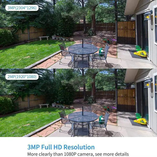 Alt view image 4 of 6 - Camera Add on 3MP Outdoor Wireless Security Camera, Waterproof Outdoor Indoor 3.6mm Lens IR Cut Day & Night Vision with Power Adapter, Compatible 10CH Wireless Security Camera System