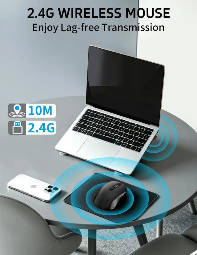 Alt view image 2 of 7 - Silent Wireless Ergonomic Computer Mouse for Laptop PC Chromebook Desktop