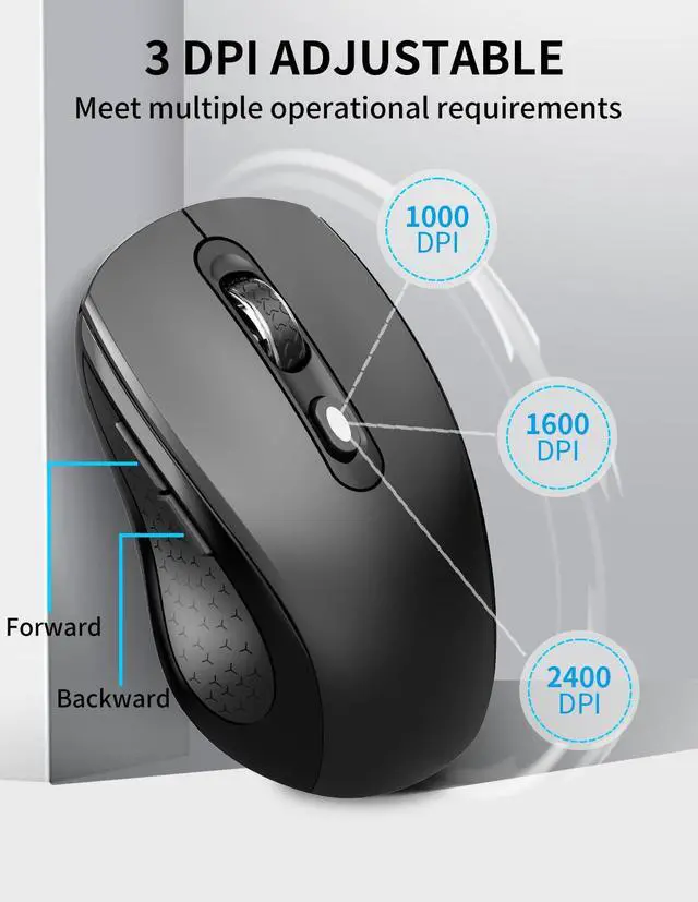 Alt view image 4 of 7 - Silent Wireless Ergonomic Computer Mouse for Laptop PC Chromebook Desktop