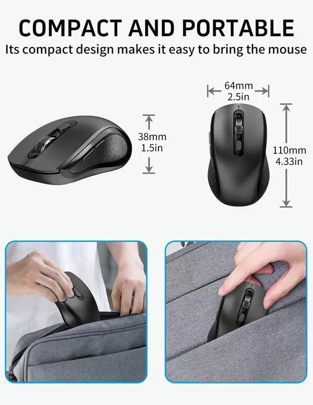 Alt view image 6 of 7 - Silent Wireless Ergonomic Computer Mouse for Laptop PC Chromebook Desktop