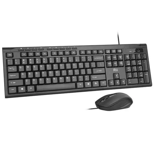 Alt view image 2 of 7 - Wired Keyboard and Mouse Combo, RK907 USB Ultra-Slim Compact USB Wired Keyboard and Mouse Combo for Mac and PC,Windows 10/8 / 7 / Vista/XP (Black)