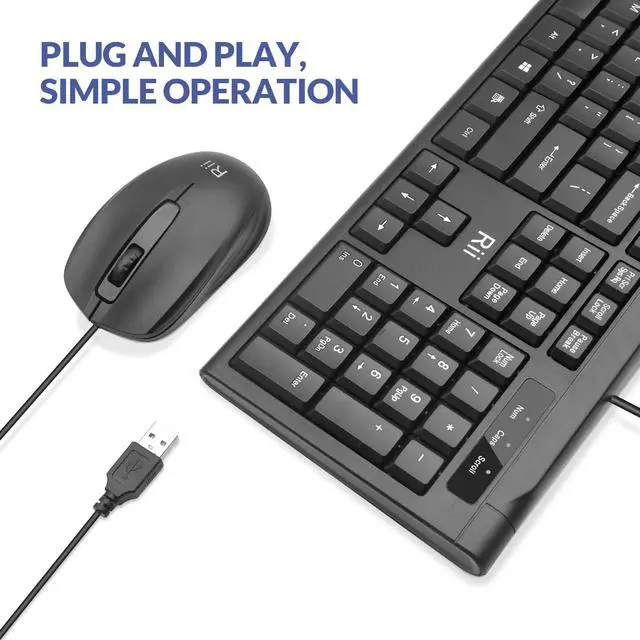 Alt view image 4 of 7 - Wired Keyboard and Mouse Combo, RK907 USB Ultra-Slim Compact USB Wired Keyboard and Mouse Combo for Mac and PC,Windows 10/8 / 7 / Vista/XP (Black)