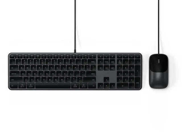 Main image of Wired Keyboard and Mouse Combo, Slim CLX3 with USB-C Plug-and-Play Connectivity and Cross-Platform Compatibility, Designed for Desktop Workstations, Space Black
