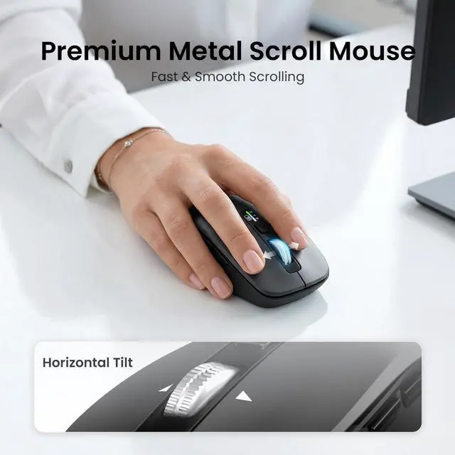 Alt view image 4 of 7 - Wireless Keyboard and Mouse with Wrist Rest, Full Size Multi Device Keyboard and Mouse Combo, Bluetooth Keyboard and Mouse Combo for Laptop PC Mac, Work Keyboard and Mouse