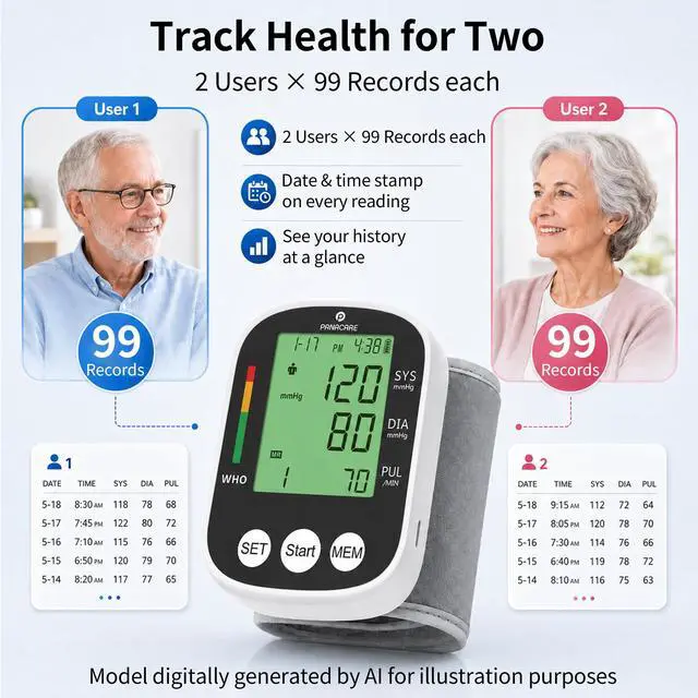 Alt view image 3 of 7 - FDA-Cleared Wrist Blood Pressure Monitor for Home Use