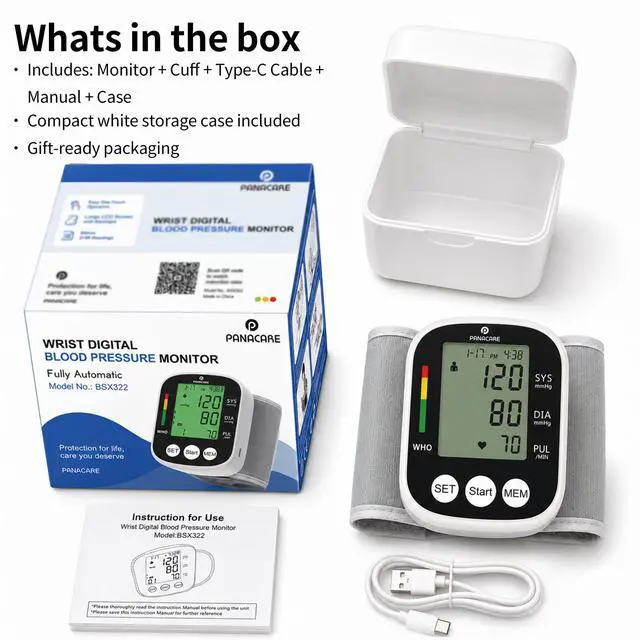 Alt view image 7 of 7 - FDA-Cleared Wrist Blood Pressure Monitor for Home Use