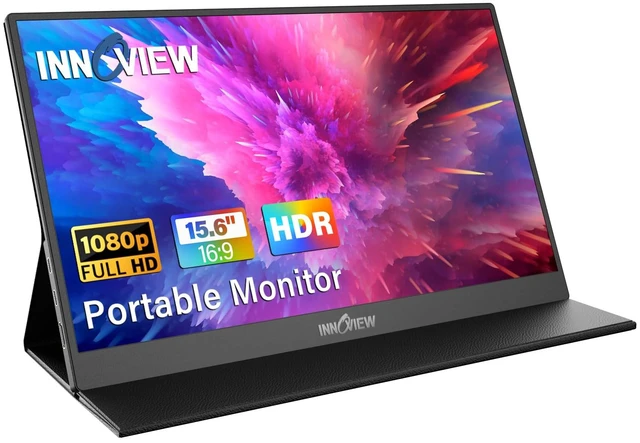 Main image of Portable Monitor, 15.6 Inch FHD 1080P HDMI USB C Second External Monitor for Laptop, Desktop, MacBook, Phones, Tablet, PS5/4, Xbox, Switch, Built-in Speaker with Protective Case