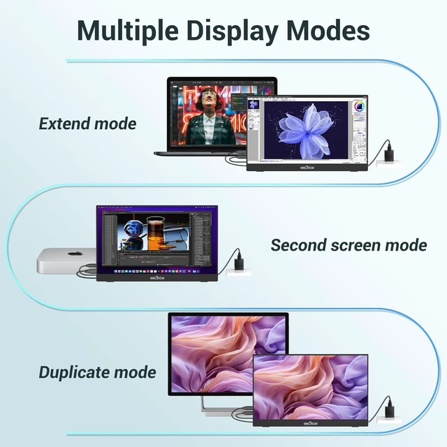 Alt view image 7 of 7 - Portable Monitor, 15.6 Inch FHD 1080P HDMI USB C Second External Monitor for Laptop, Desktop, MacBook, Phones, Tablet, PS5/4, Xbox, Switch, Built-in Speaker with Protective Case