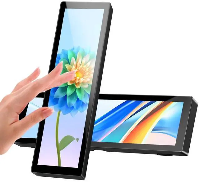 Main image of Mini Monitor for PC, Upgraded 8.8 Inch Small Touchscreen Monitor 1920x480 Stretched Bar Monitor, Sensor Panel Temperature LCD Display, IPS USB Mini Screen for RPi, AIDA64 ARGB Computer Case