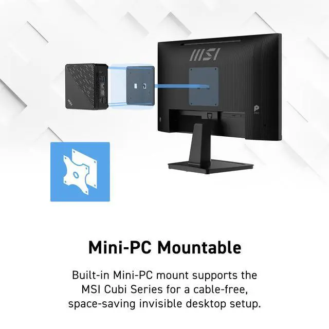 Alt view image 2 of 5 - PRO MP225 E12VL, 22-inch IPS 1920 x 1080 (FHD) Computer Monitor, 120Hz, Adaptive-Sync, HDMI, Video Port, VESA Mountable, Tilt, 1ms, Black