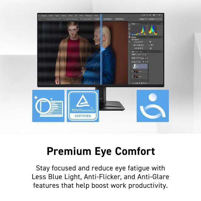 Alt view image 3 of 5 - PRO MP225 E12VL, 22-inch IPS 1920 x 1080 (FHD) Computer Monitor, 120Hz, Adaptive-Sync, HDMI, Video Port, VESA Mountable, Tilt, 1ms, Black