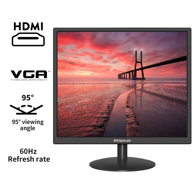 Alt view image 2 of 4 - 17" Monitor Square Monitor 1280 X 1024 with 45% sRGB Color Correction and 5:4 Aspect Ratio, 75 Hz, VESA Mountable, VGA, HDMI, TN Panel