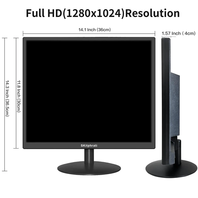 Alt view image 6 of 7 - 17" Monitor Square Monitor 1280 X 1024 with 45% sRGB Color Correction and 5:4 Aspect Ratio, 75 Hz, VESA Mountable, VGA, HDMI, TN Panel