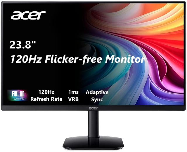 Main image of 23.8in FHD 1920x1080 IPS 120Hz Office Monitor KB242Y G0bi 1ms, AdaptiveSync (FreeSync Compatible), sRGB 99%, HDMI, VGA, VESA Mountable, Bluelight Filter, Flickerless Technology
