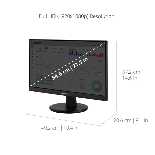 Alt view image 5 of 7 - VA2247-MH 22 Inch 1080p Monitor, 100Hz Refresh Rate with FreeSync for Smooth Workflows, Ultra-Thin Bezels, HDMI, and VGA Inputs