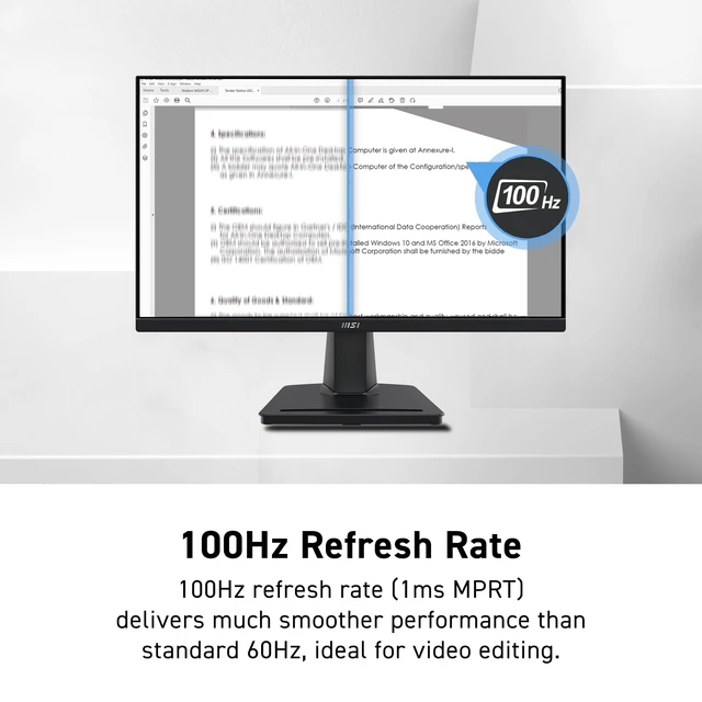 Alt view image 4 of 7 - PRO MP225V, 22-inch, 1920 x 1080 (FHD) Computer Monitor, 100Hz, Adaptive-Synch, HDMI, Video Port, Low Blue Light, Eye-Q Check, VESA Mountable, Tilt, 1ms, Black