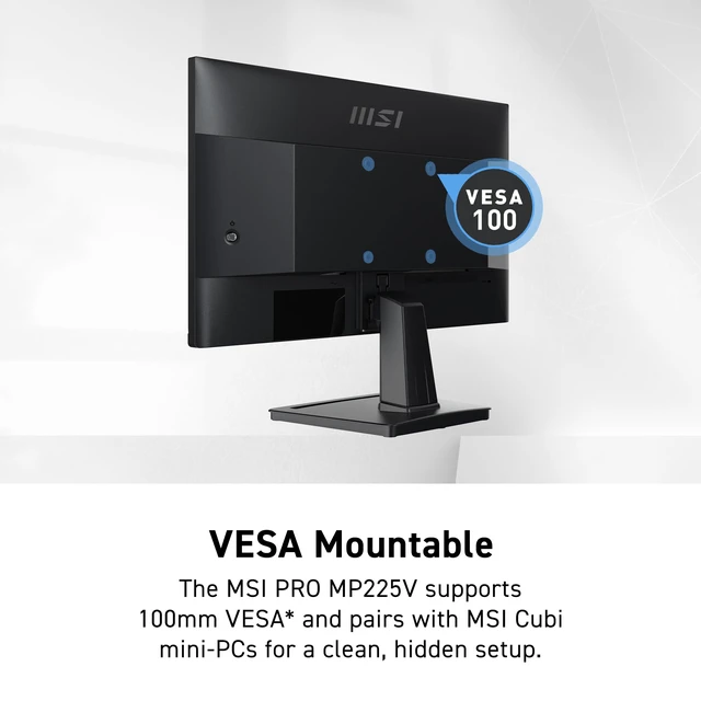 Alt view image 6 of 7 - PRO MP225V, 22-inch, 1920 x 1080 (FHD) Computer Monitor, 100Hz, Adaptive-Synch, HDMI, Video Port, Low Blue Light, Eye-Q Check, VESA Mountable, Tilt, 1ms, Black