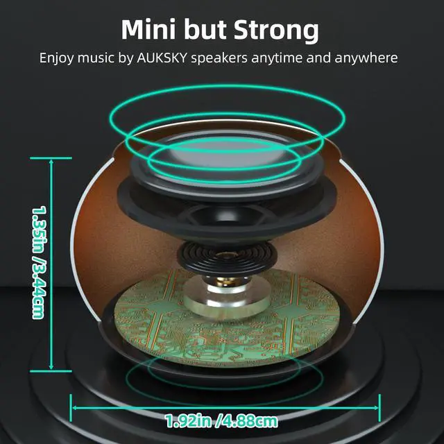 Alt view image 2 of 7 - 2Pack Portable Mini Speakers, Bluetooth Tiny Speakers,Wireless Micro Speaker for Phone/PC/Tablet, Rechargeable Battery, Built-in Microphone, Cute Mini Speaker with Strap to Carry, Gold