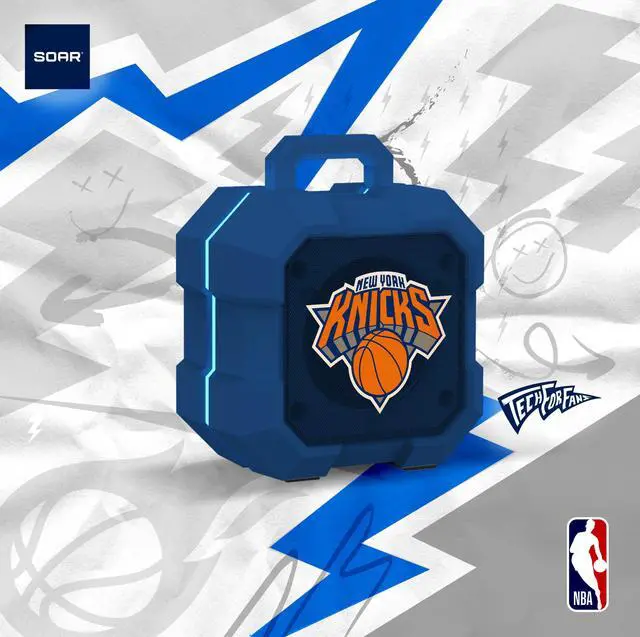 Alt view image 4 of 6 - NBA Shockbox LED Wireless Bluetooth Speaker - Water Resistant IPX4, 5.0 Bluetooth with Over 5 Hours of Play Time - Small Portable Speaker - Officially Licensed NBA, Perfect Home & Outdoor Speaker